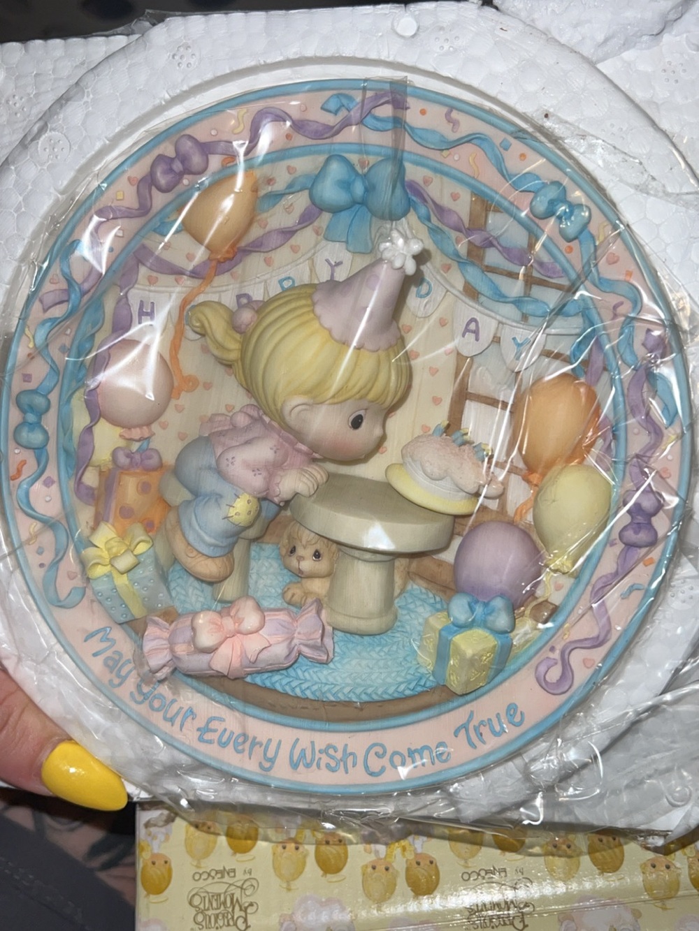Precious Moments Girl Birthday Cake Ceramic Collector Plate Boxed MPN 186414